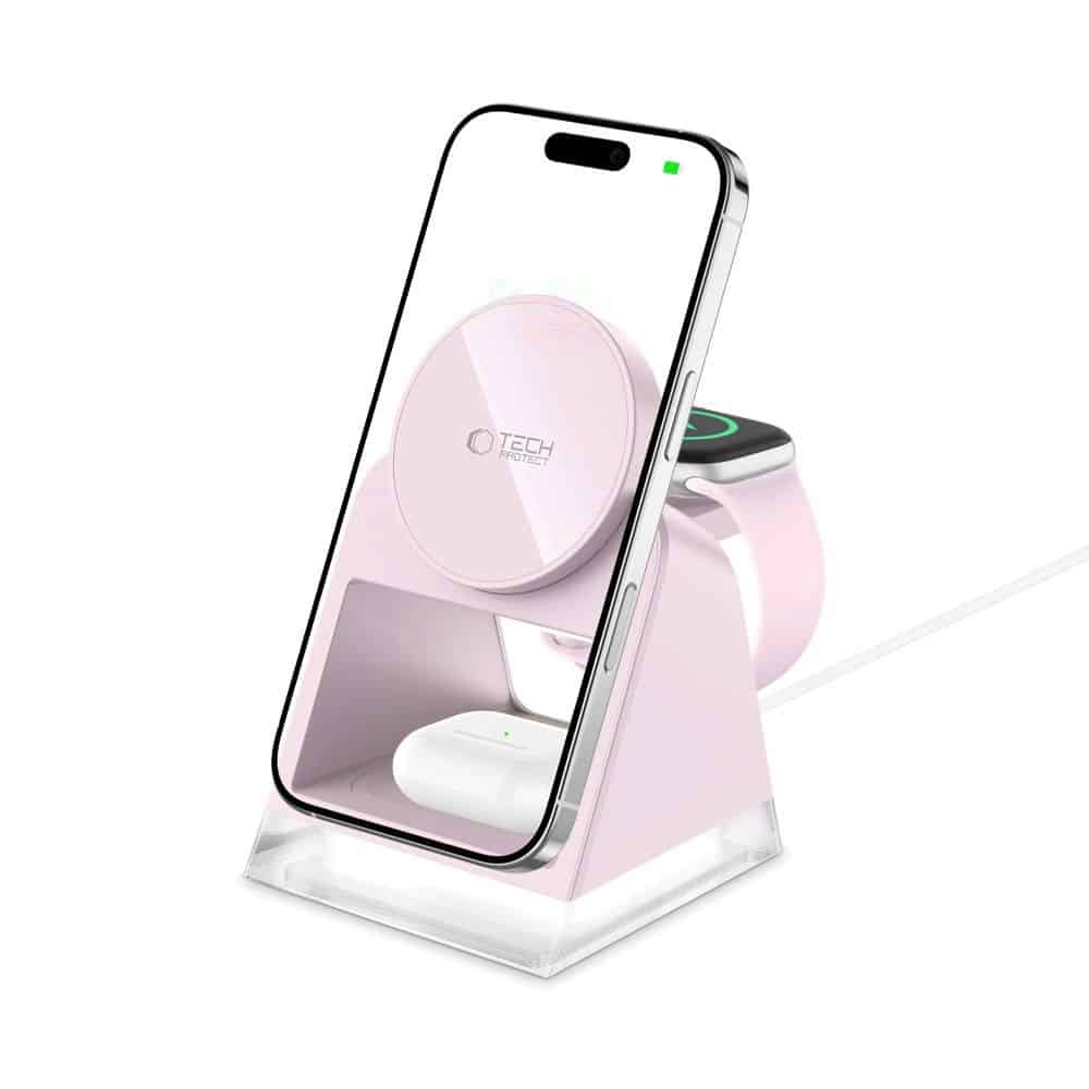 TECH-PROTECT QI15W-A43 3ΣΕ1 ΜΑΓΝΗΤΙΚΟΣ ΑΣΥΡΜΑΤΟΣ ΦΟΡΤΙΣΤΗΣ MAGSAFE ΡΟΖ - Image 2