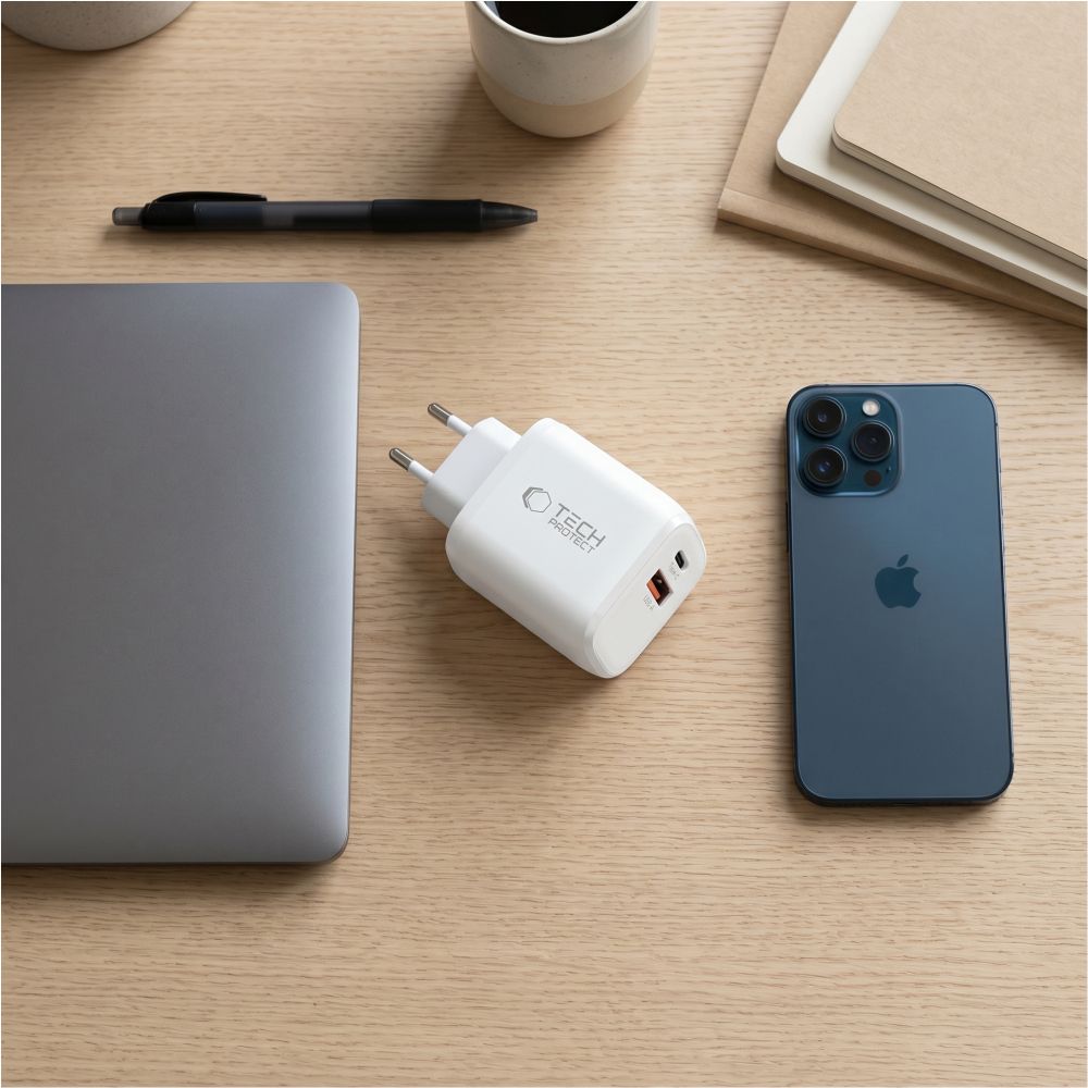 TECH-PROTECT NCA65W-GAN ΦΟΡΤΙΣΤΗΣ ΔΙΚΤΥΟΥ 2 ΘΥΡΩΝ PD 65W / QC3.0 ΛΕΥΚΟΣ - Image 6