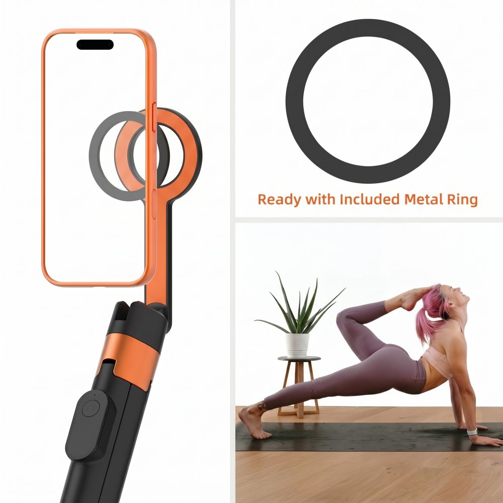 Τρίποδο Selfie Stick με Bluetooth TECH-PROTECT L10S MAGSAFE, Μαύρο/Πορτοκαλί - Image 11