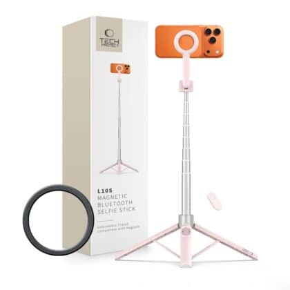TECH-PROTECT L10S MAGSAFE BLUETOOTH SELFIE STICK ΤΡΙΠΟΔΟ ΡΟΖ/ΓΚΡΙ