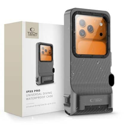 Αδιάβροχη Θήκη Tech-Protect IPX8 Pro για Καταδύσεις Universal Γκρι/Μαύρο
