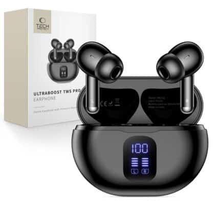 TECH-PROTECT ULTRABOOST TWS ΑΚΟΥΣΤΙΚΑ PRO G2 ΜΑΥΡΑ