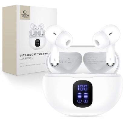 TECH-PROTECT ULTRABOOST TWS ΑΚΟΥΣΤΙΚΑ PRO G2 ΛΕΥΚΑ