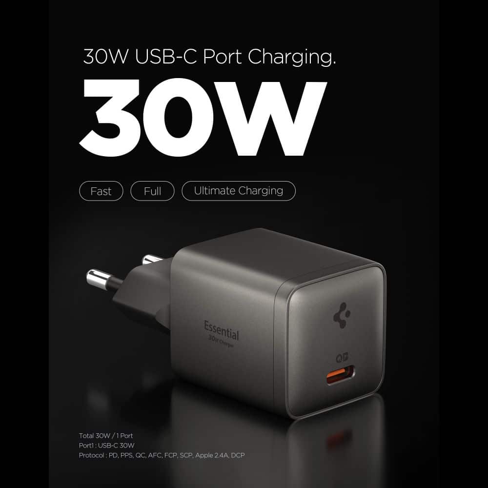 SPIGEN EE301EU ΒΑΣΙΚΟΣ ΦΟΡΤΙΣΤΗΣ ΔΙΚΤΥΟΥ 1 ΘΥΡΑΣ 30W GUNMETAL - Image 2