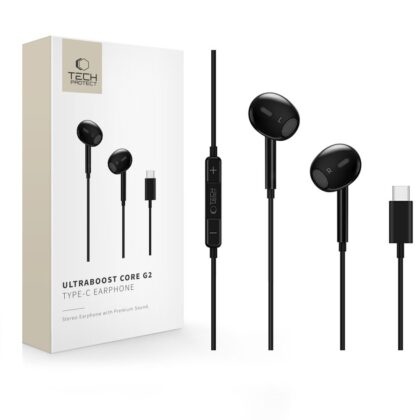TECH-PROTECT ULTRABOOST TYPE-C ΑΚΟΥΣΤΙΚΑ CORE G2 ΜΑΥΡΑ