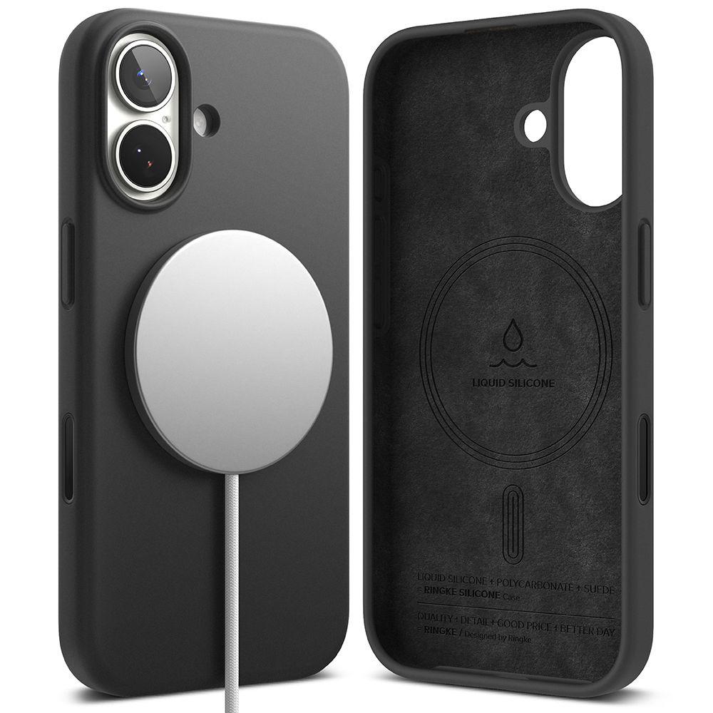 Ringke SILICONE MAGNETIC MAGSAFE - θήκη για Apple iPhone 17 - Μαύρο - Image 2