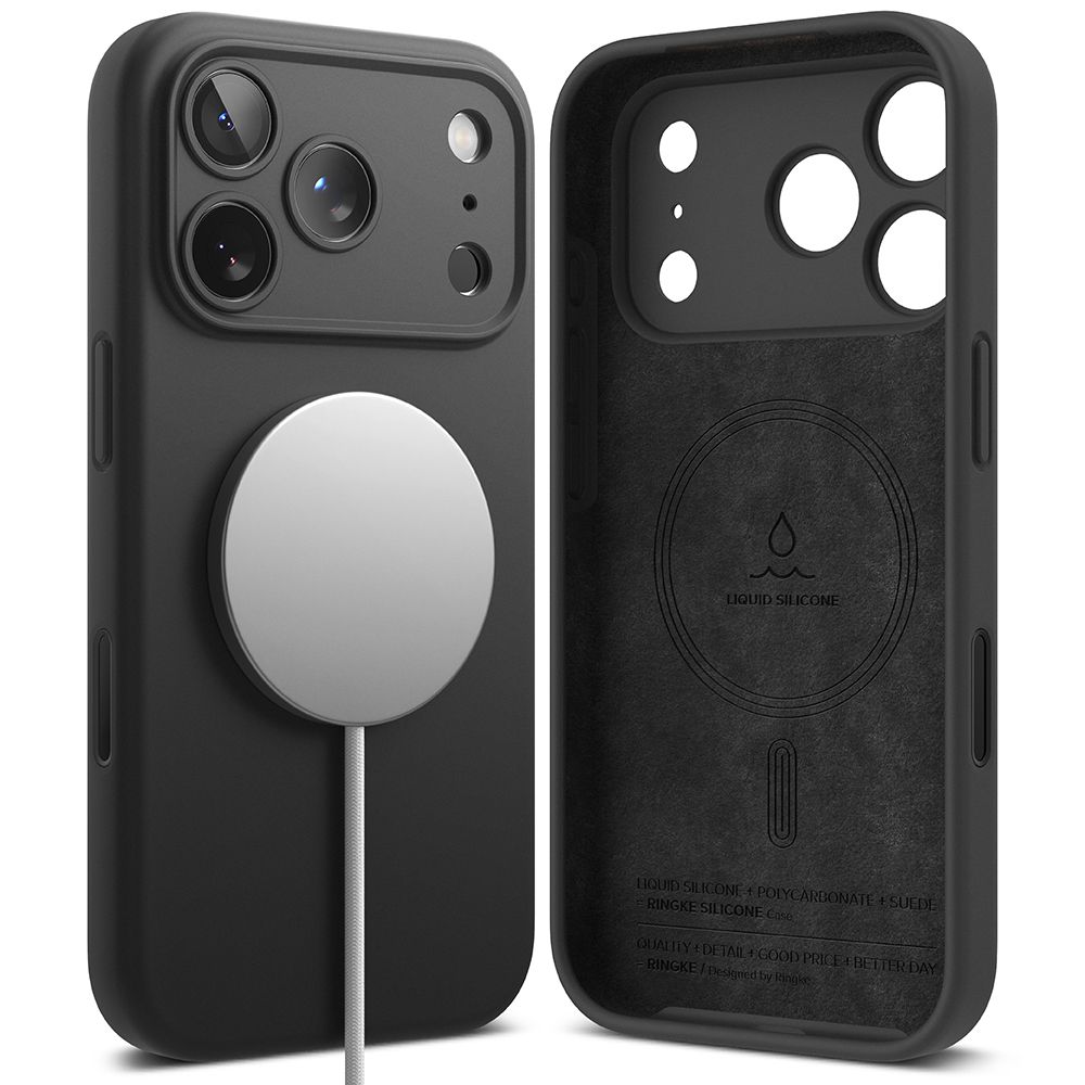 Ringke SILICONE MAGNETIC MAGSAFE - θήκη για Apple iPhone 17 Pro - Μαύρο - Image 2