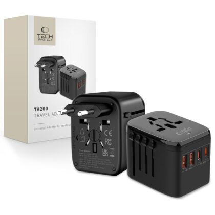 ΠΡΟΣΑΡΜΟΓΕΑΣ ΤΑΞΙΔΙΟΥ TECH-PROTECT TA200 EU / UK / US / AU ΜΑΥΡΟ