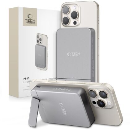 TECH-PROTECT PB15 LIFEMAG MAGSAFE POWER BANK 10000MAH ΓΚΡΙ ΧΩΡΟΥ