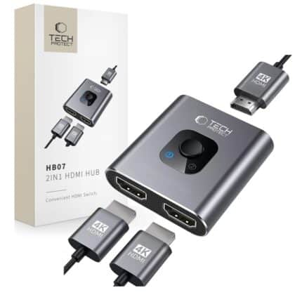TECH-PROTECT HB07 ΑΝΤΑΠΤΟΡΑΣ 2ΣΕ1 HDMI 4K 60HZ ΧΩΡΙΚΟΥ ΓΚΡΙ