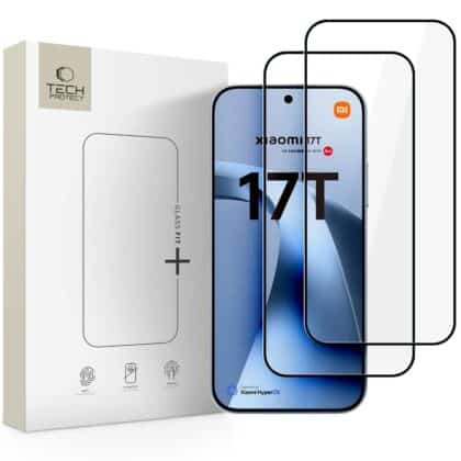 Σκληρυμένο γυαλί TECH-PROTECT GLASS FIT+ Συσκευασία των 2 XIAOMI 17T Μαύρο