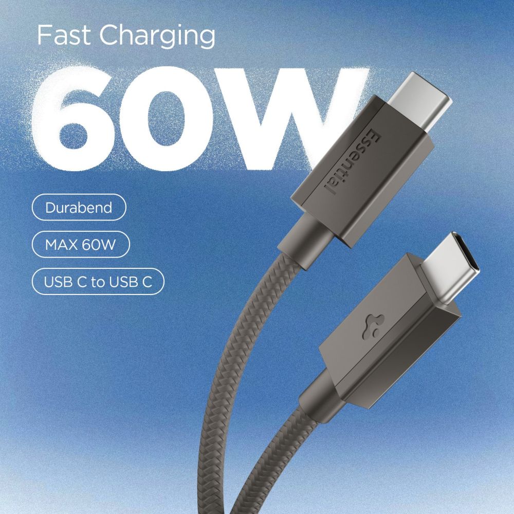 SPIGEN EB6015CC ΒΑΣΙΚΟ ΚΑΛΩΔΙΟ ΤΥΠΟΥ-C 60W 150CM ΓΥΑΛΙ ΜΕΤΑΛΛΙΚΟ - Image 2