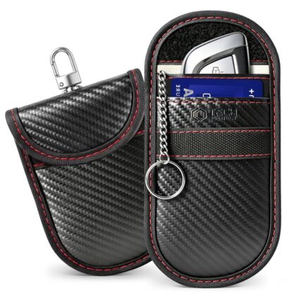 Θήκη Tech-Protect KLR100 χωρίς κλειδί, θήκη μπλοκαρίσματος σημάτων RFID, μαύρη/κόκκινη