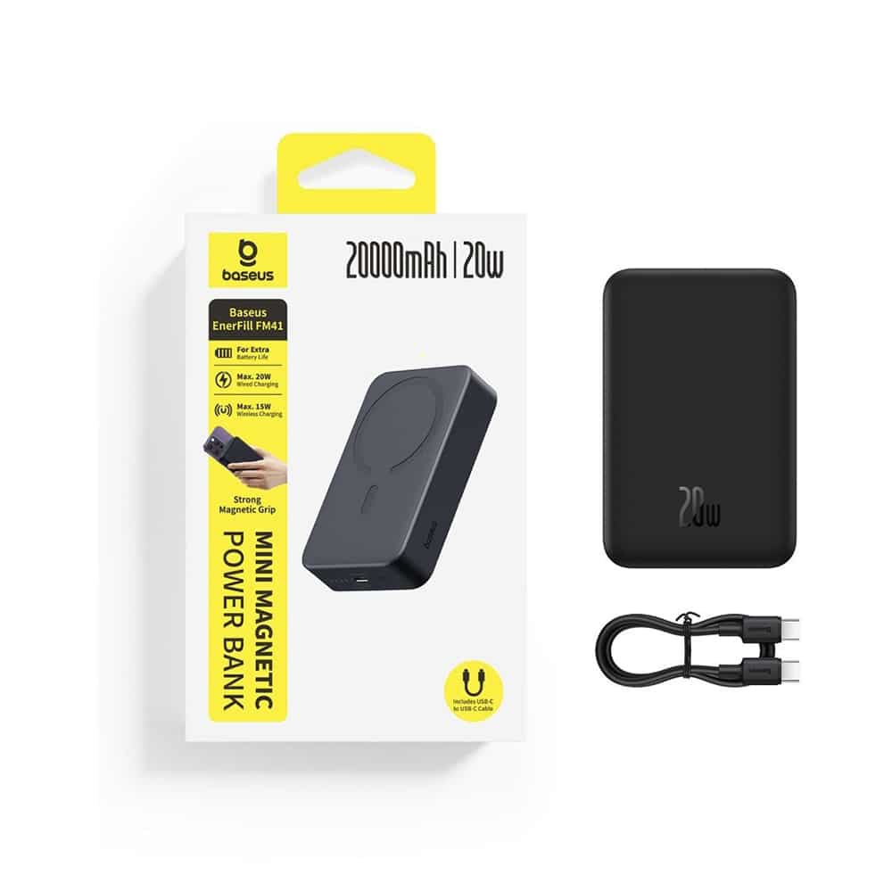 Baseus - Power Bank EnerFill FM41 (E0027U00) - Μαγνητικό, Υπερ-Μίνι Σχεδιασμός, 20.000mAh, 20W - Μαύρο - Image 5