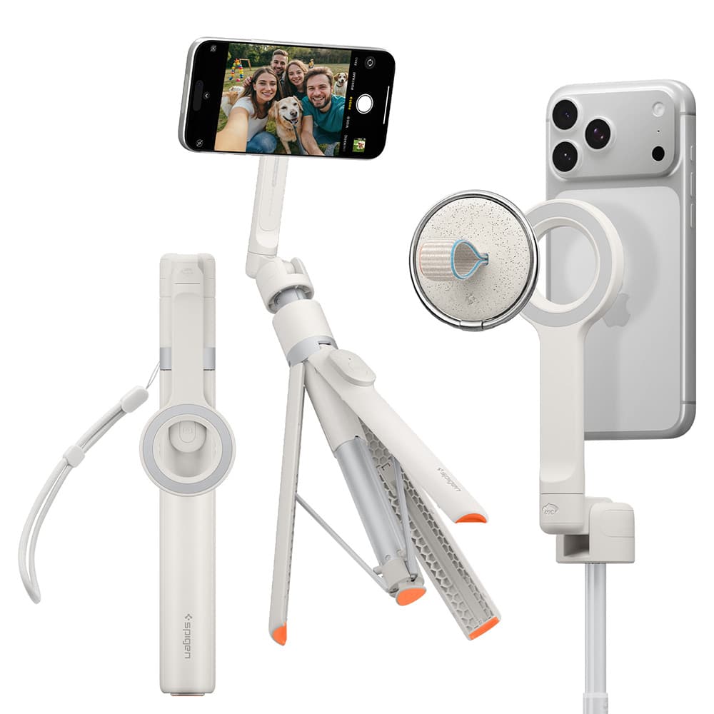 Spigen - Selfie Stick S582W (AMP11373) - Συμβατό με MagSafe, με τρίποδο, Σταθερό, Bluetooth - Μπεζ Αμμόλοφος - Image 2
