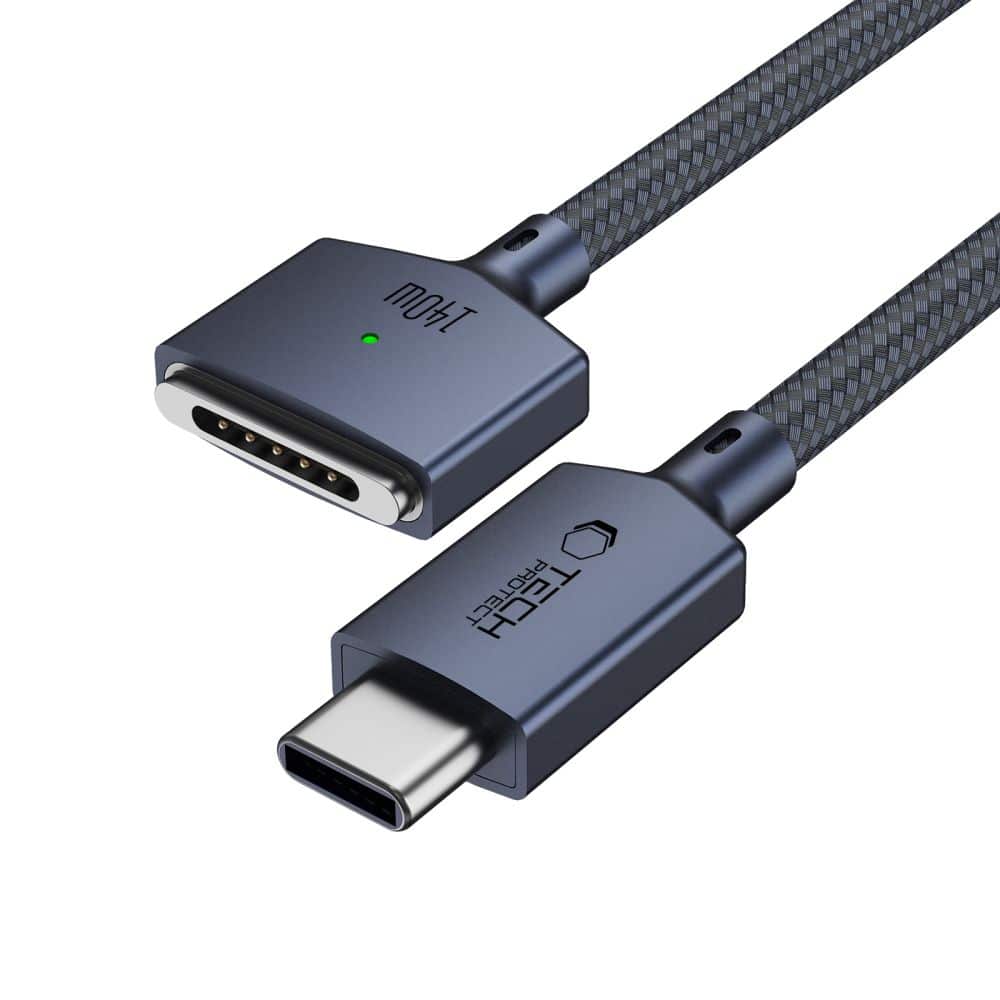 TECH-PROTECT MMC01 ULTRABOOST ΜΑΓΝΗΤΙΚΟ ΚΑΛΩΔΙΟ MACBOOK TYPE-C ΣΕ MAGSAFE 3 140W 200CM ΜΕΣΑΝΥΧΤΟ ΜΠΛΕ - Image 2