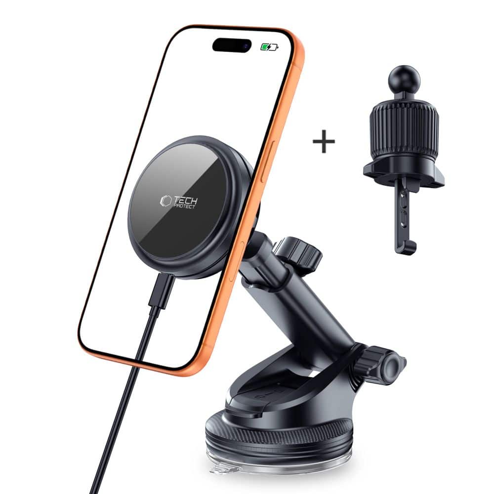 Tech-Protect V9 ArcticBoost Μαγνητικός Φορτιστής Αυτοκινήτου 25W QI2.2 Μαύρος - Image 2