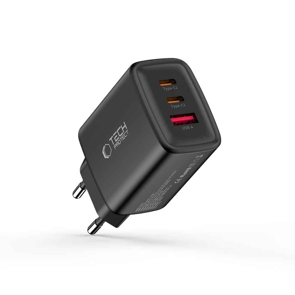 TECH-PROTECT NCA65W-GAN ΦΟΡΤΙΣΤΗΣ 3 ΘΥΡΩΝ PD 65W / QC3.0 ΜΑΥΡΟΣ - Image 2