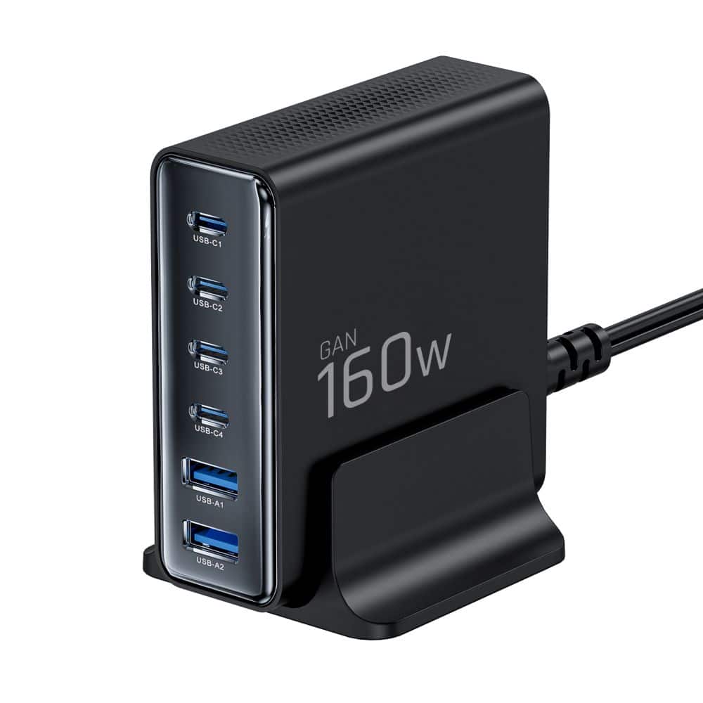 TECH-PROTECT DC160W-GAN ΦΟΡΤΙΣΤΗΣ ΕΠΙΤΡΑΠΕΖΙΑΣ ΧΡΗΣΗΣ 6 ΘΥΡΩΝ PD 160W / QC3.0 ΜΑΥΡΟΣ - Image 2