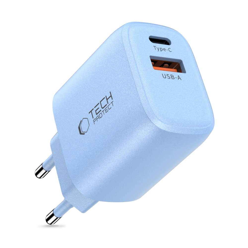 TECH-PROTECT NCA30 ΦΟΡΤΙΣΤΗΣ ΔΙΚΤΥΟΥ 2 ΘΥΡΩΝ PD 30W / QC3.0 ΜΩΡΟ ΜΠΛΕ - Image 2