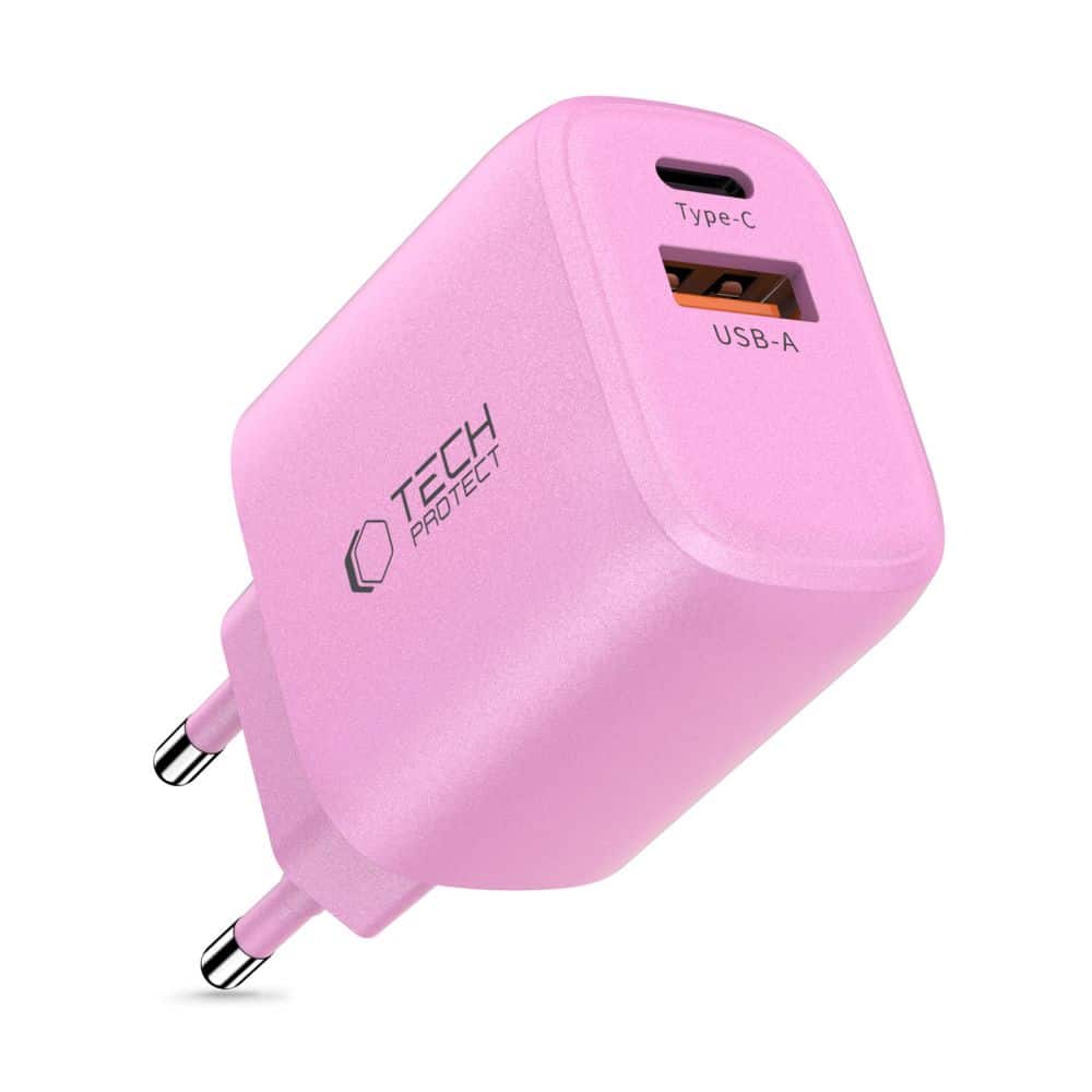 TECH-PROTECT NCA30 ΦΟΡΤΙΣΤΗΣ ΔΙΚΤΥΟΥ 2 ΘΥΡΩΝ PD 30W / QC3.0 ΜΩΡΟ ΡΟΖ - Image 2