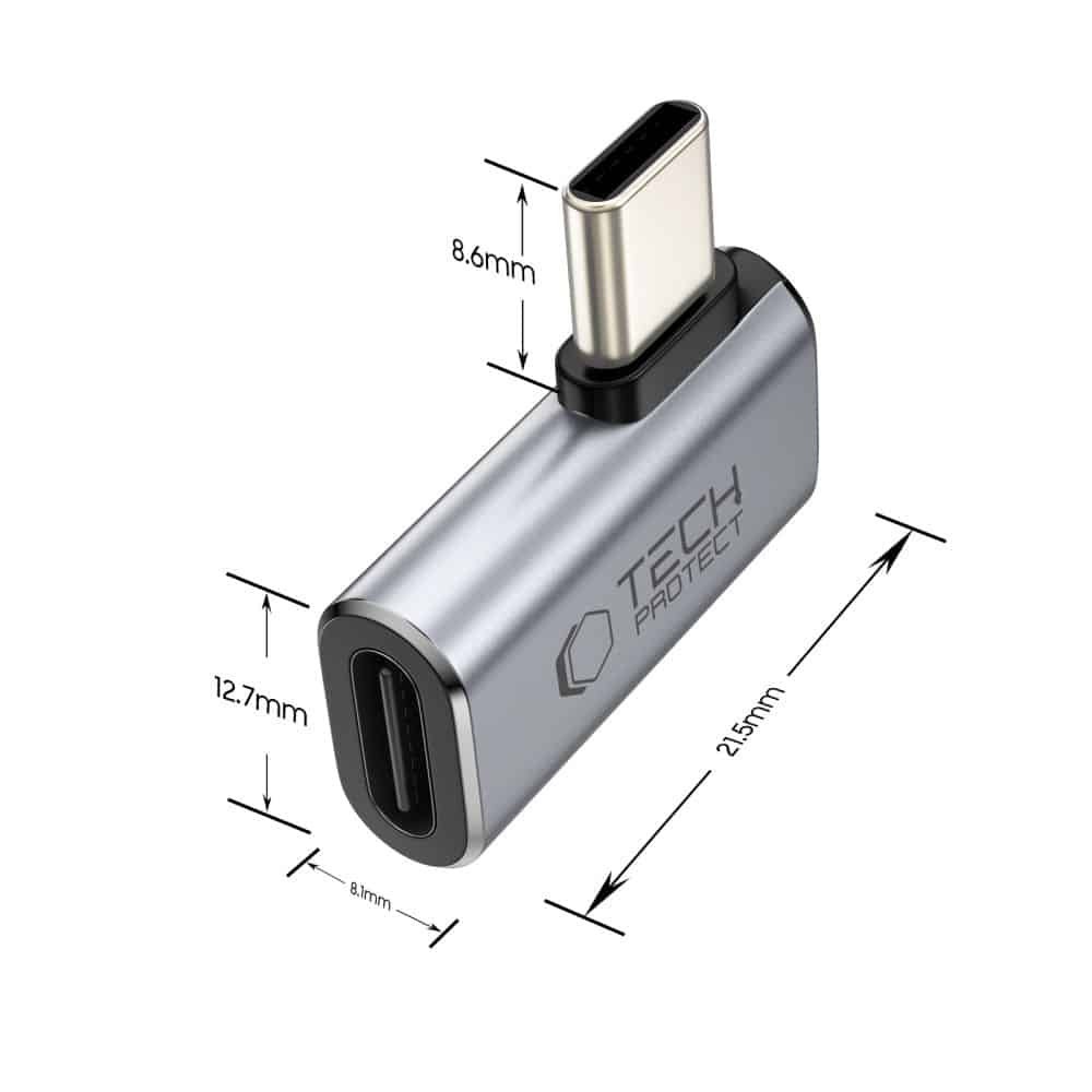 Προσαρμογέας γωνίας Tech-Protect UltraBoost AA01 Type-C γκρι - Image 2