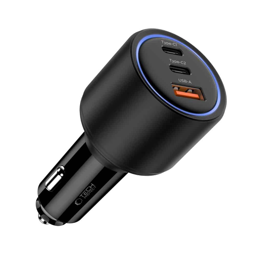 Φορτιστής αυτοκινήτου Tech-Protect CC04 3 θυρών PD 175W μαύρος - Image 2
