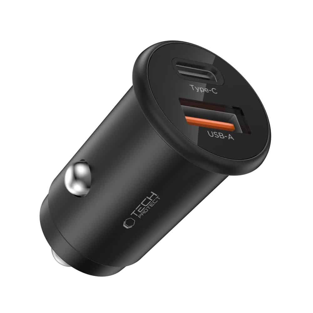 Φορτιστής αυτοκινήτου Tech-Protect CC02 2 θυρών PD 35W / QC3.0 Μαύρος - Image 2