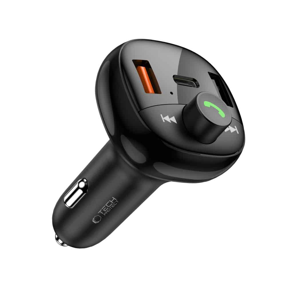 Tech-Protect CC06 Φορτιστής Αυτοκινήτου 3 Θυρών PD 72W + Πομπός FM Bluetooth Μαύρος - Image 2