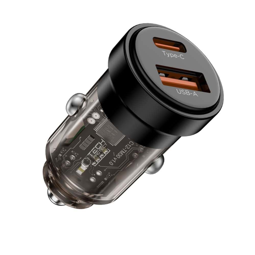 Φορτιστής αυτοκινήτου Tech-Protect CC03 2 θυρών PD 45W / QC3.0 μαύρος - Image 2