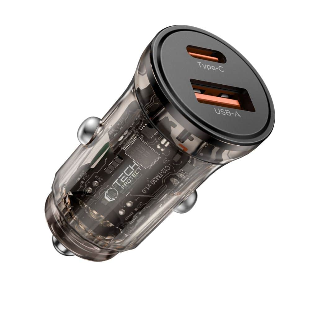 Φορτιστής αυτοκινήτου Tech-Protect CC01 2 θυρών PD 45W / QC3.0 μαύρος - Image 2
