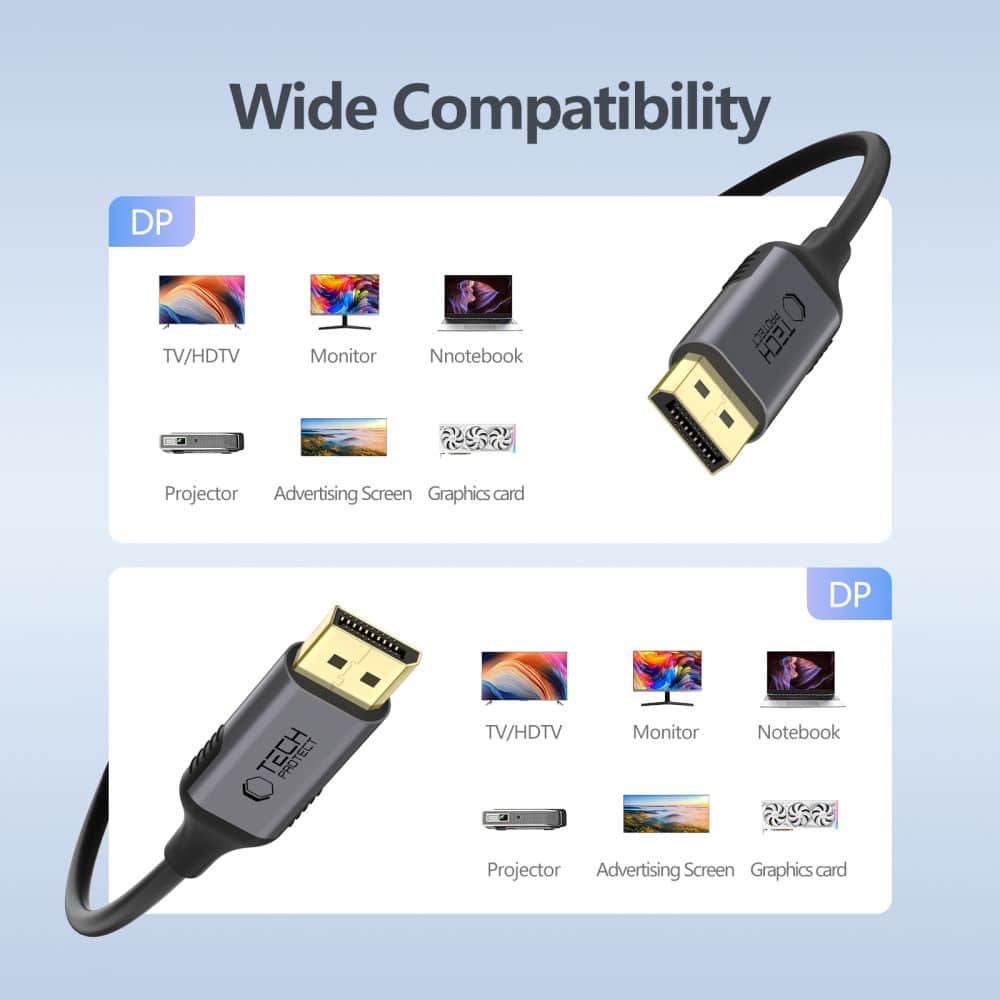 ΚΑΛΩΔΙΟ TECH-PROTECT ULTRABOOST ΑΠΟ DISPLAYPORT ΣΕ DISPLAYPORT 1.4 4K 60HZ 200CM ΜΑΥΡΟ - Image 2
