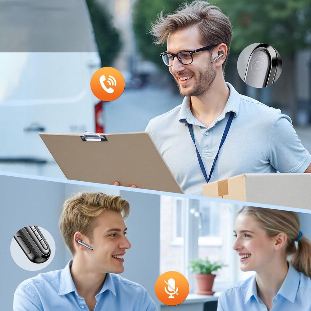 Techsuit - Ακουστικά Bluetooth Voicera (CB3) - Bluetooth 5.1, Hands-Free, Μικρόφωνο με Ακύρωση Θορύβου, Χρόνος Ομιλίας 50 ωρών - Μαύρο - Image 6