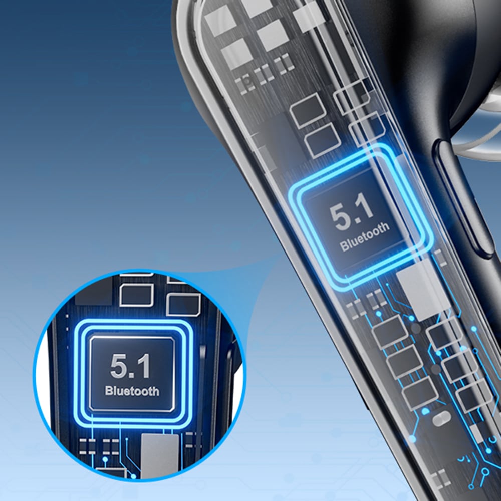 Techsuit - Ακουστικά Bluetooth Voicera (CB3) - Bluetooth 5.1, Hands-Free, Μικρόφωνο με Ακύρωση Θορύβου, Χρόνος Ομιλίας 50 ωρών - Μαύρο - Image 3