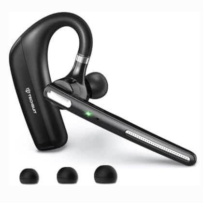 Techsuit - Ακουστικά Bluetooth Premium PowerTalks (G6) - Διπλό Μικρόφωνο με Ακύρωση Θορύβου, Bluetooth V5.1, Χρόνος Ομιλίας 100 Ώρες - Μαύρο
