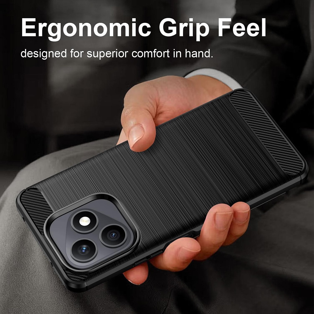 Techsuit Carbon Silicone - θήκη για Honor X8d - Μαύρο - Image 5
