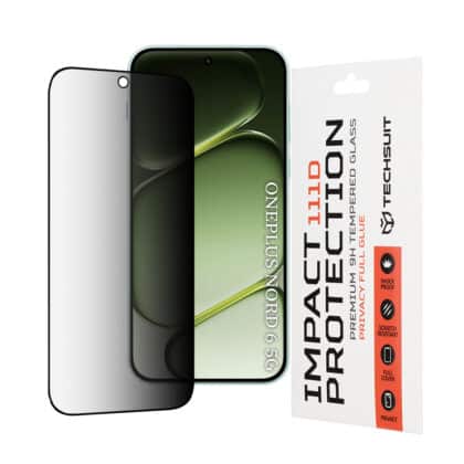 Techsuit - 111D Πλήρης κόλλα απορρήτου - OnePlus Nord 6 - Μαύρο
