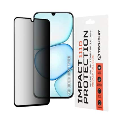 Techsuit - 111D Πλήρης κόλλα απορρήτου - Realme C100 5G - Μαύρο