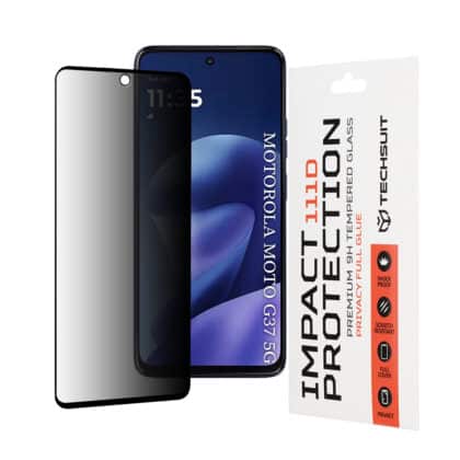 Techsuit - 111D Πλήρης Κόλλα Απορρήτου - Motorola Moto G37 / G37 Power / G47 - Μαύρο