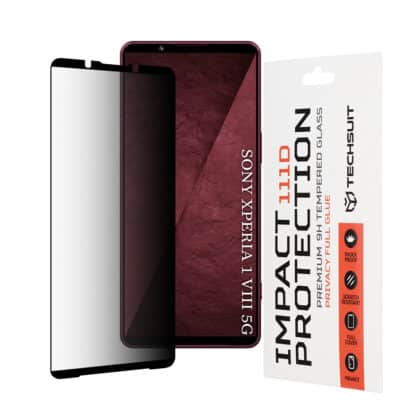 Techsuit - 111D Κόλλα Απορρήτου Πλήρους Διατήρησης - Sony Xperia 1 VIII - Μαύρο