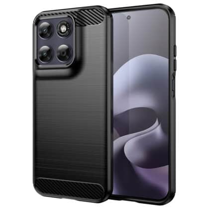 Techsuit Carbon Silicone - θήκη για Motorola Moto G87 / G77 G67 - Μαύρο