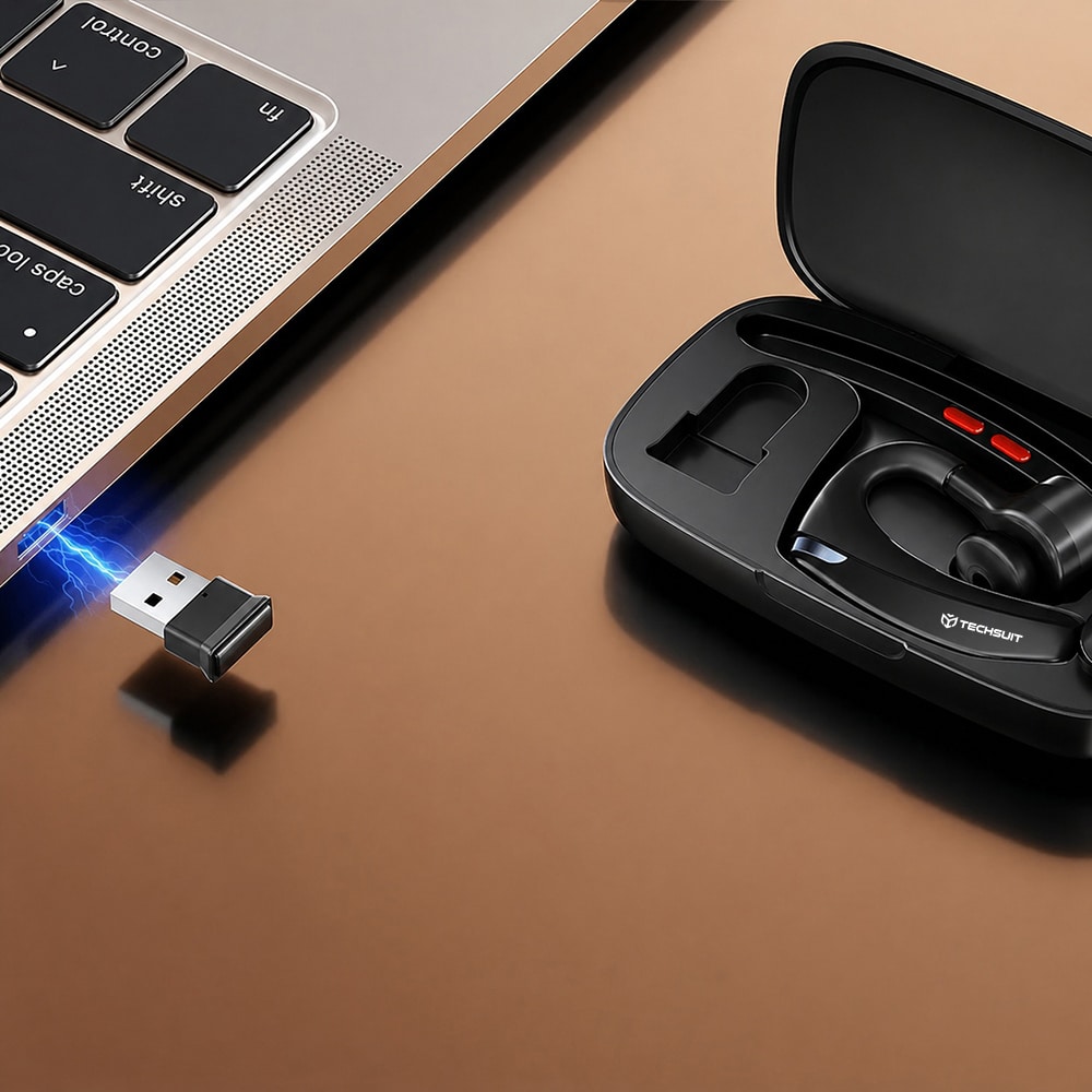 Techsuit - Ακουστικά Bluetooth Premium SoundForce Pro (G10) - BT5.1, Διπλό Μικρόφωνο ENC, Χρόνος Ομιλίας 25 Ώρες - Μαύρο - Image 5
