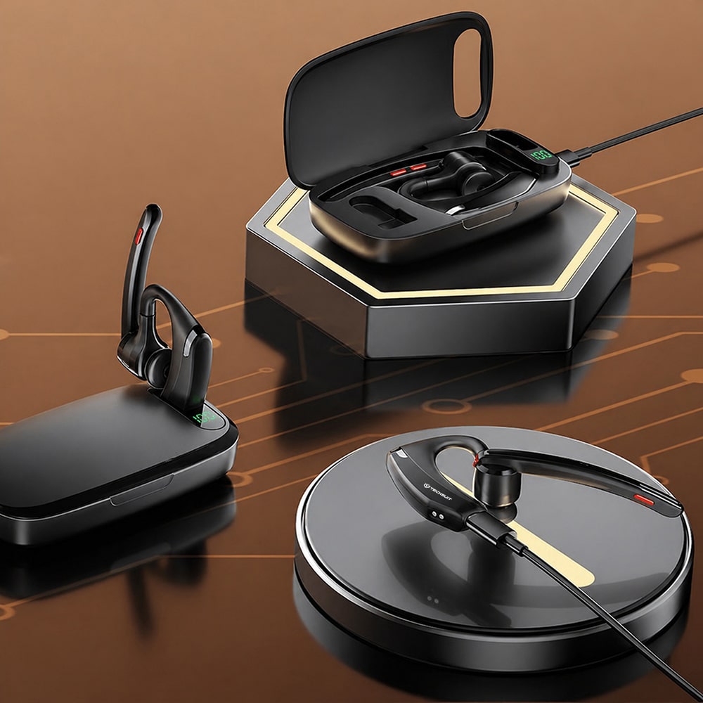 Techsuit - Ακουστικά Bluetooth Premium SoundForce Pro (G10) - BT5.1, Διπλό Μικρόφωνο ENC, Χρόνος Ομιλίας 25 Ώρες - Μαύρο - Image 7