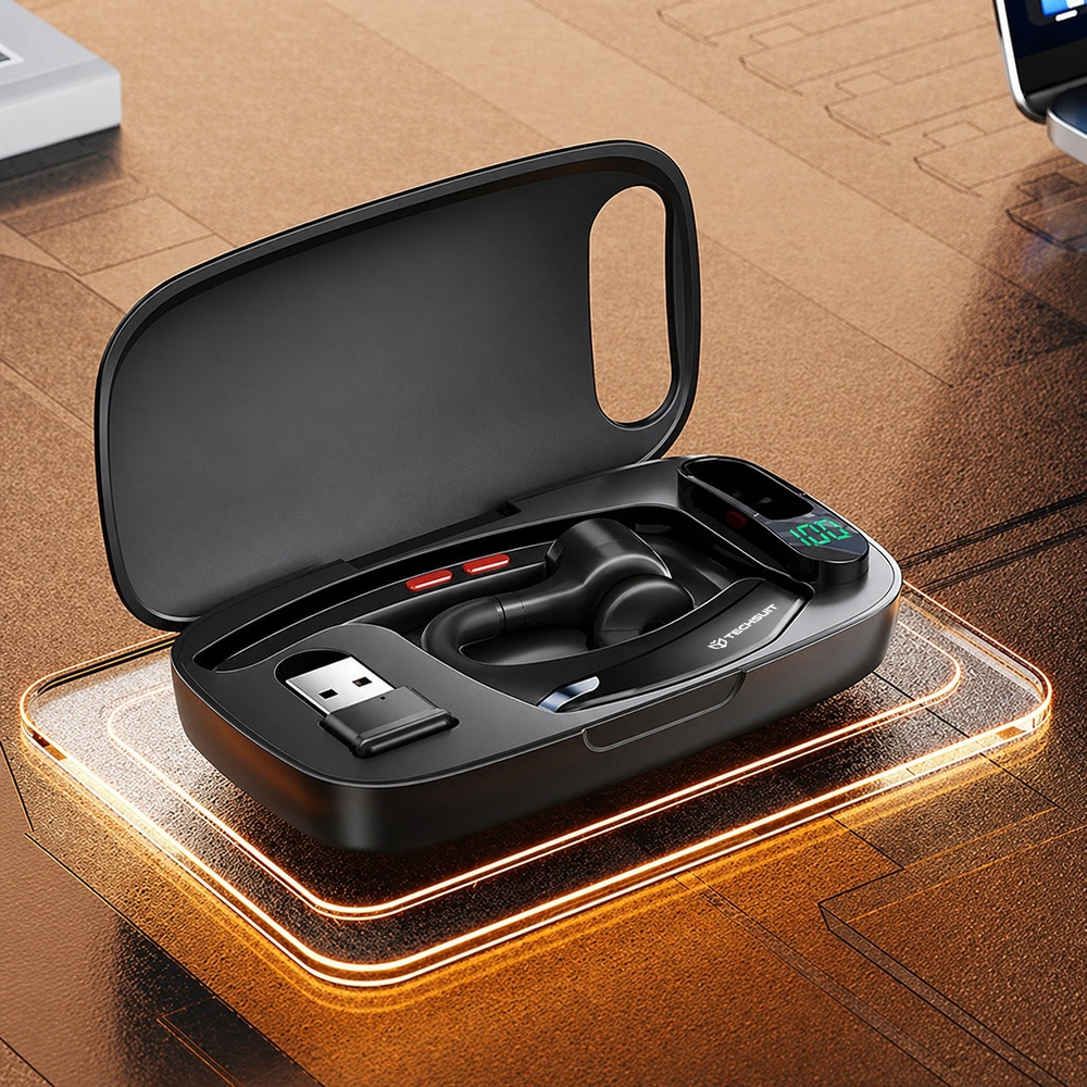 Techsuit - Ακουστικά Bluetooth Premium SoundForce Pro (G10) - BT5.1, Διπλό Μικρόφωνο ENC, Χρόνος Ομιλίας 25 Ώρες - Μαύρο - Image 6