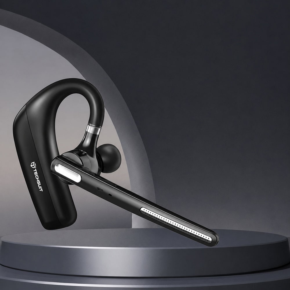 Techsuit - Ακουστικά Bluetooth Premium PowerTalks (G6) - Διπλό Μικρόφωνο με Ακύρωση Θορύβου, Bluetooth V5.1, Χρόνος Ομιλίας 100 Ώρες - Μαύρο - Image 5
