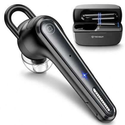 Techsuit - Ακουστικά Bluetooth Voicera (CB3) - Bluetooth 5.1, Hands-Free, Μικρόφωνο με Ακύρωση Θορύβου, Χρόνος Ομιλίας 50 ωρών - Μαύρο