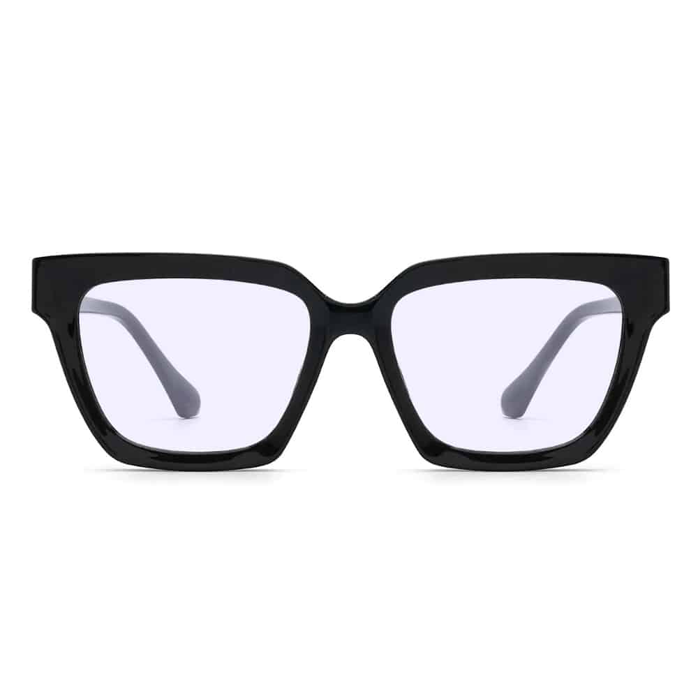 Techsuit - Γυαλιά Reflex PC κατά του μπλε φωτός (LS083) - Μαύρα, Τετράγωνα, Μεγάλου Μεγέθους για Γυναίκες - Image 2