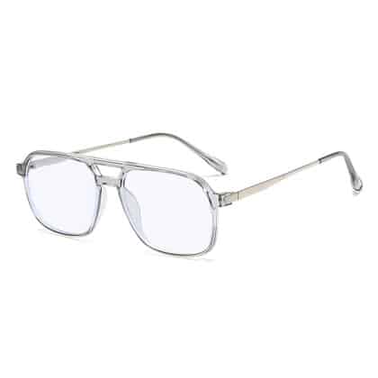 Techsuit - Γυαλιά Reflex PC κατά του μπλε φωτός (83092) - Unisex, Υπερμεγέθη, Τετράγωνα - Διαφανή / Ασημί