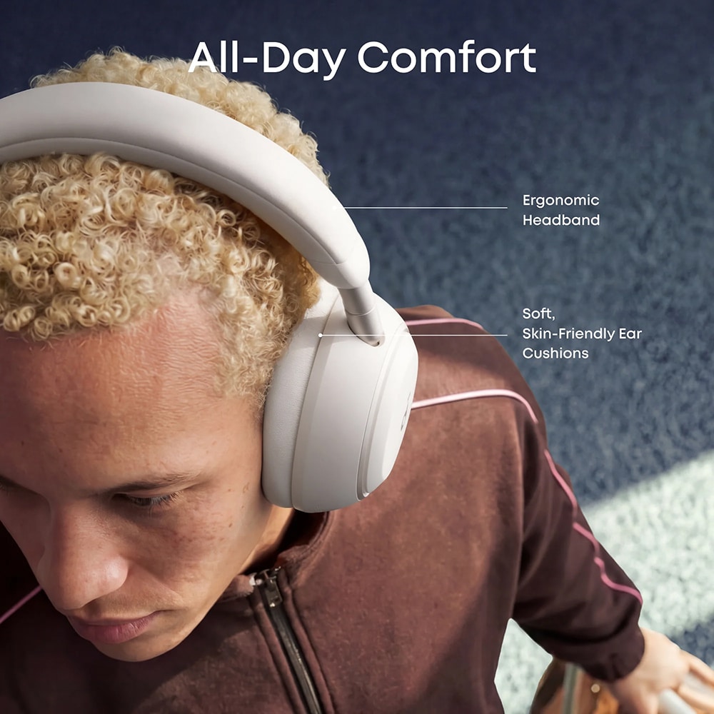 Anker - Ασύρματα ακουστικά SoundCore Space 2 (D1402G21) - AI 3-Mic, Ακύρωση θορύβου, Ήχος υψηλής ανάλυσης, LDAC, Λειτουργία ύπνου - Λευκό - Image 3