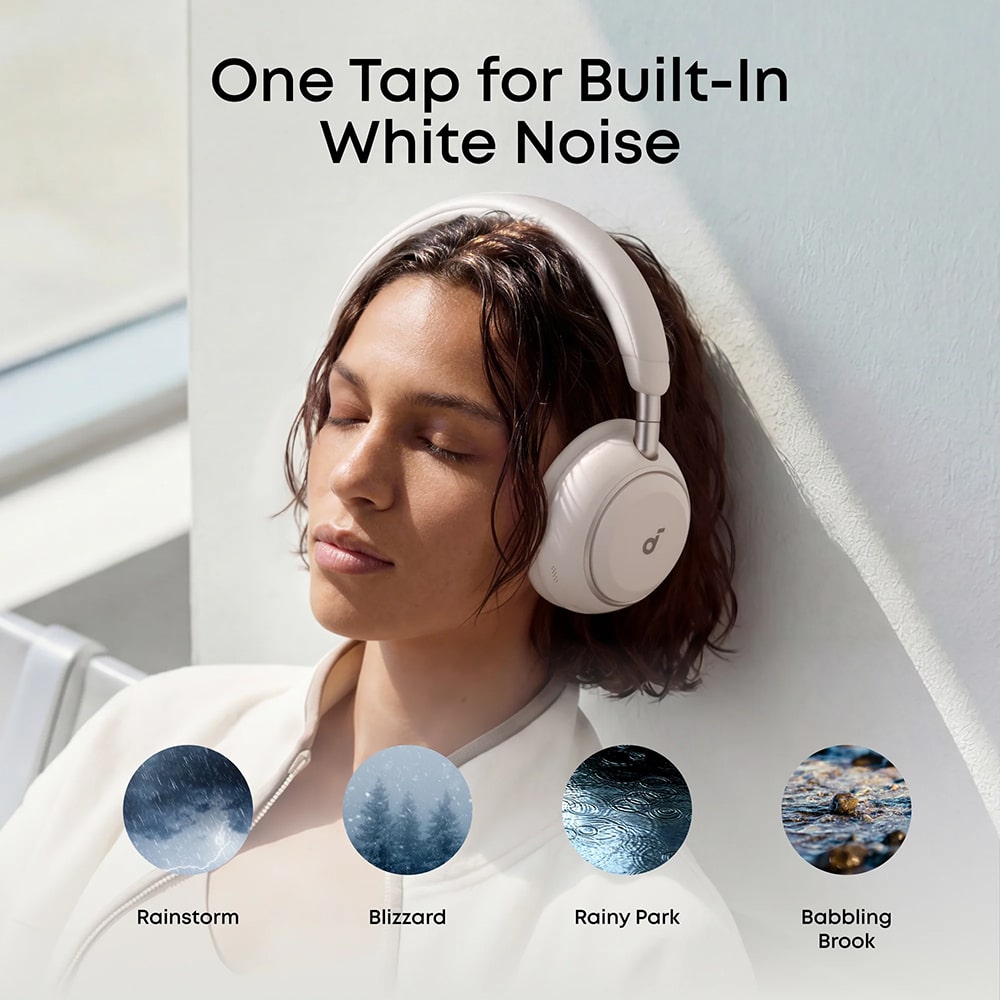 Anker - Ασύρματα ακουστικά SoundCore Space 2 (D1402G21) - AI 3-Mic, Ακύρωση θορύβου, Ήχος υψηλής ανάλυσης, LDAC, Λειτουργία ύπνου - Λευκό - Image 4